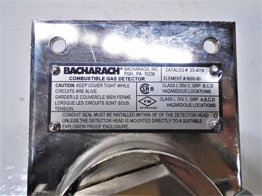 Bacharach Combustible Gas Detector Housing for Element # 8000-80/ Cat # 23-4014